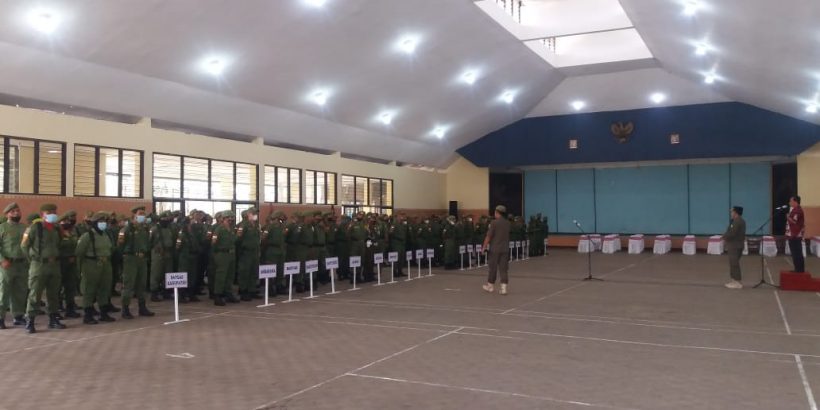 Pengukuhan Satuan Petugas Perlindungan Masyarakat (Satgas Linmas) & Satuan Perlindungan Masyarakat (Satlinmas) di Gedung Pemuda Ambarawa